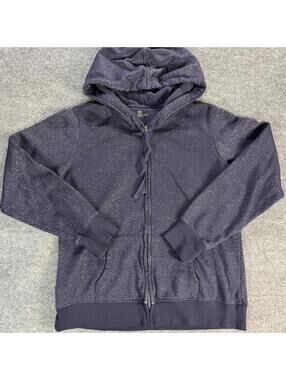 Gap Body Navy Blue Speckled ZipUp Hoodie Sweatshirt Medium Activewear Athleisure